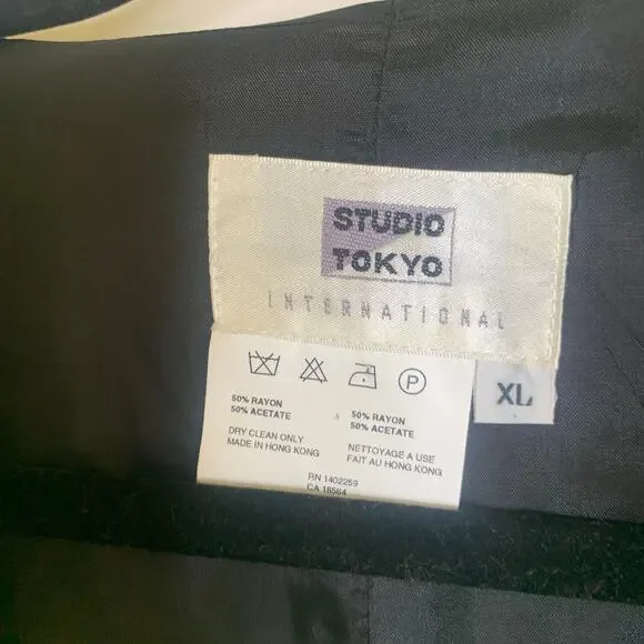 Vintage Black White Herringbone Vest Lined Sz XL - Picture 5 of 6